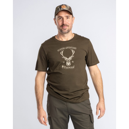 PINEWOOD T-SHIRT RED DEER KOLOR GREEN